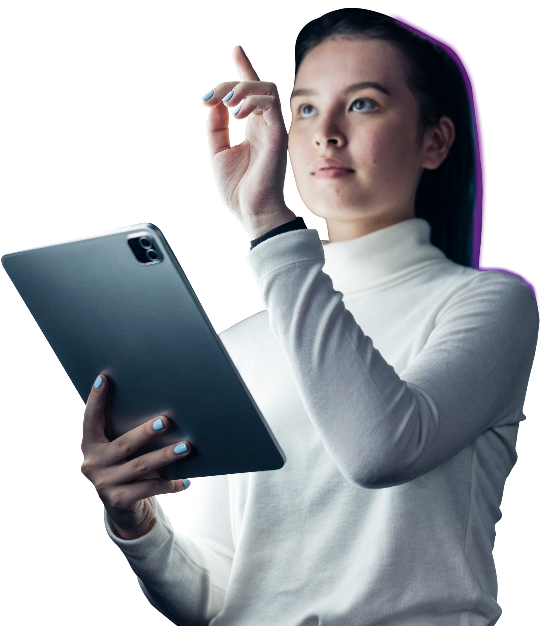 Woman using a tablet